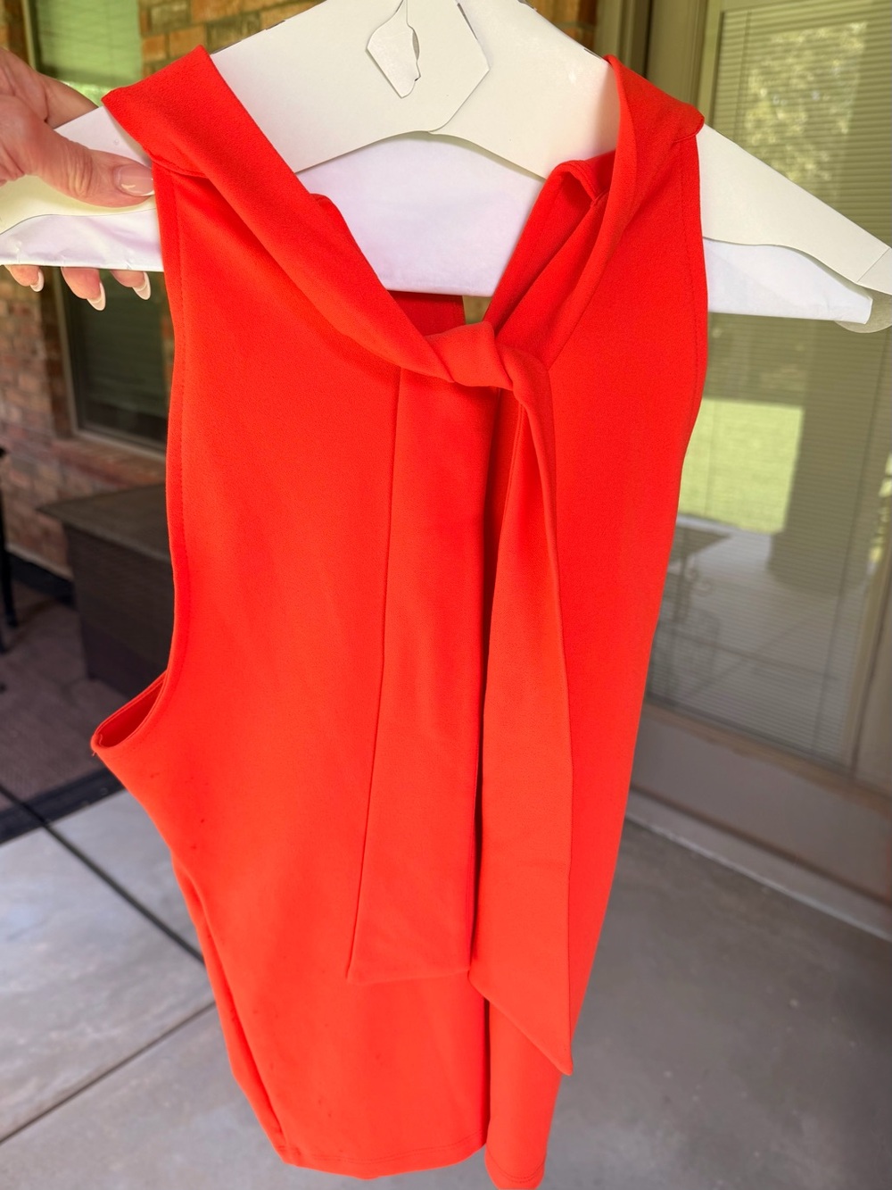 Ann Taylor Orange Twist Neck Halter Top | M - Picture 5 of 8